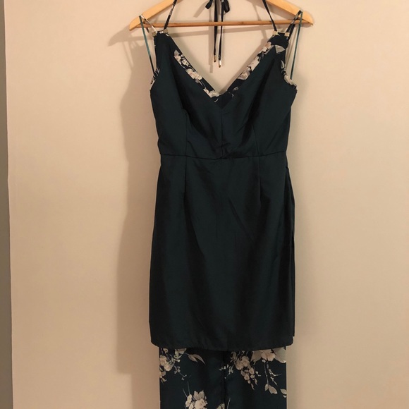 Green floral maxi dress with gold accents - Picture 8 of 10